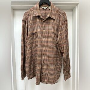 Vintage Eddie Bauer 100% cotton Plaid Button-Up Shirt size large